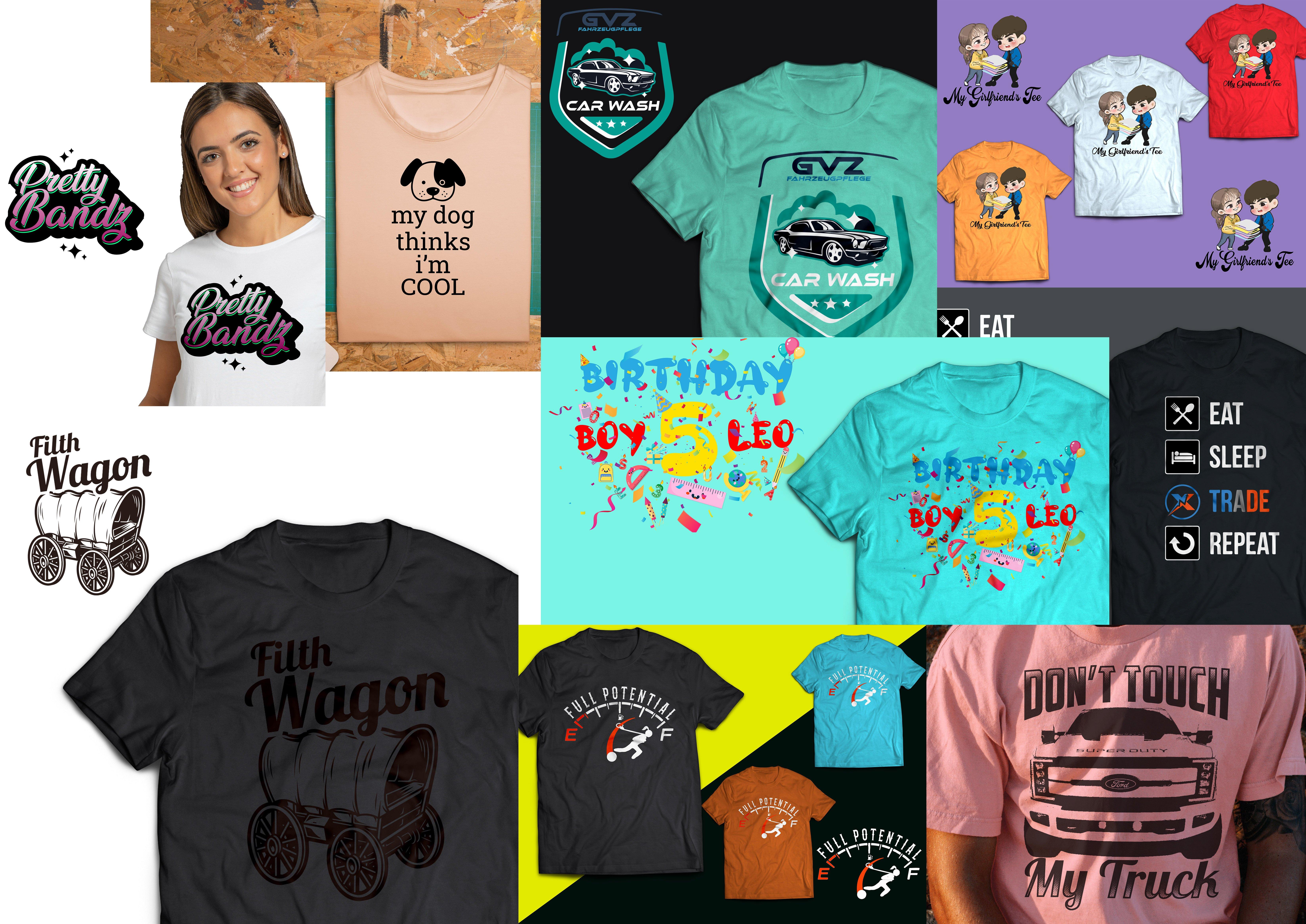 I will create professional amazing eye catching pod tshirt design bulk superfast