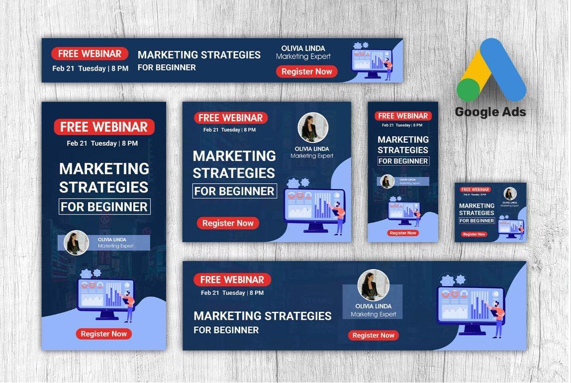 I will do google banner ads, display, adwords design