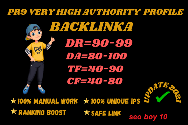 I will create a total of 40 special backlinks for your website rank DA 20 and 20 DR
