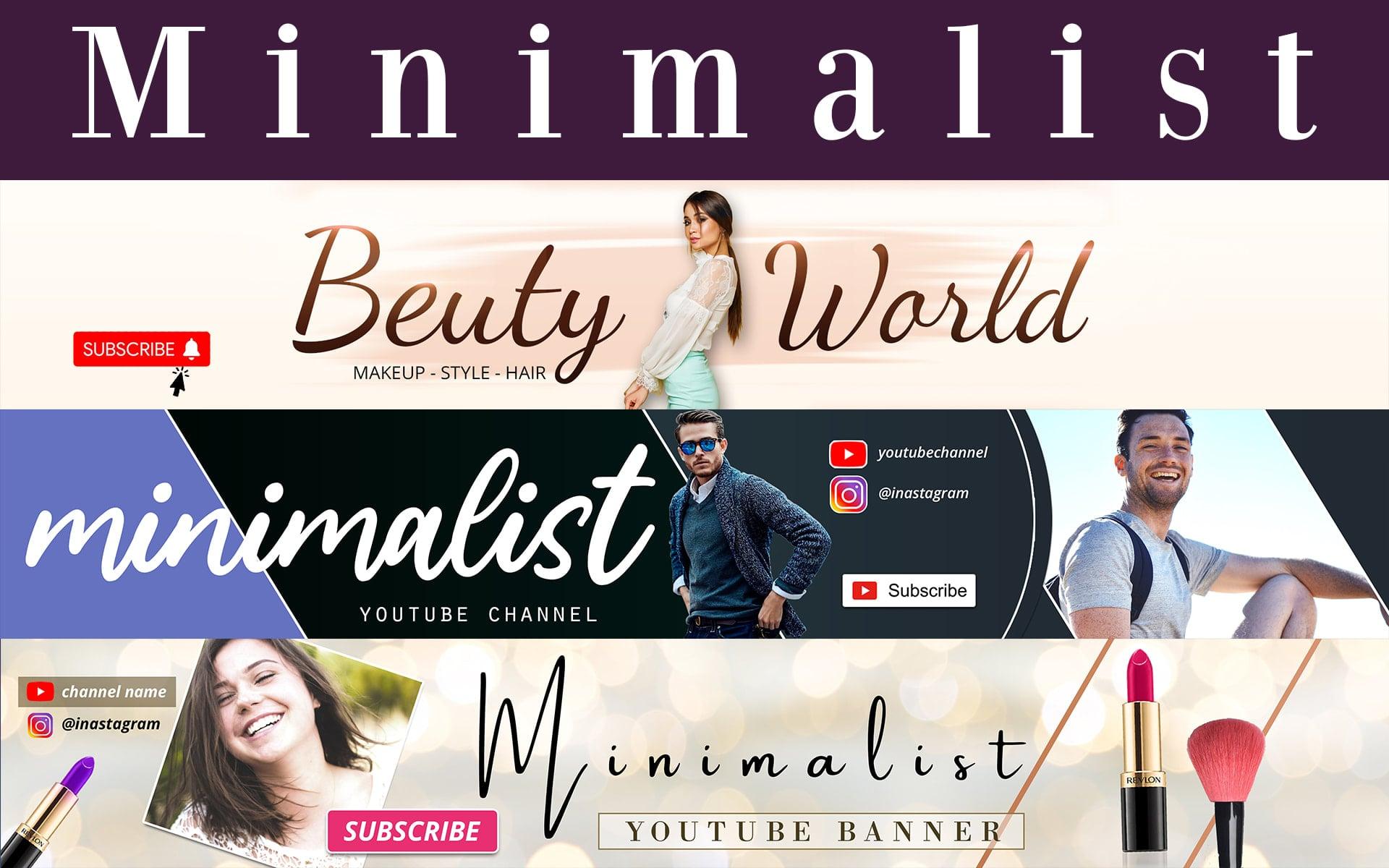 I will design minimalist youtube banner and logo