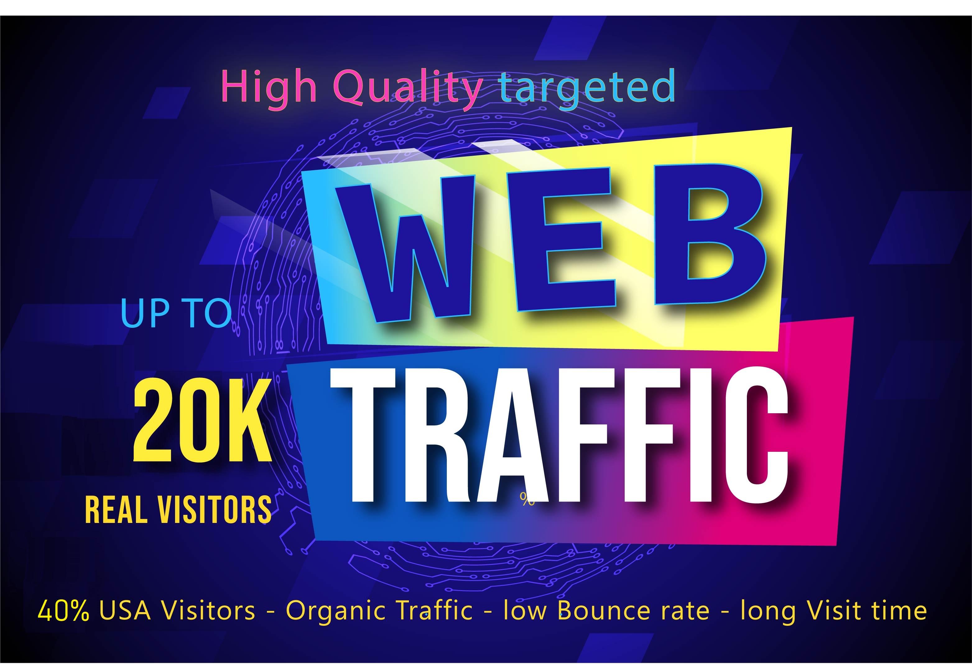 20,000+ worldwide google analytics web traffic low bounce rate