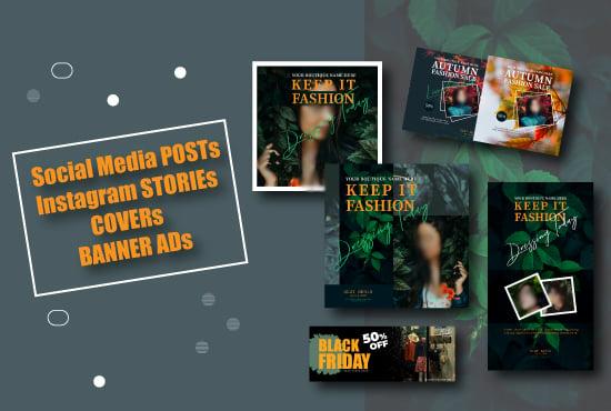 I will create eye catchy social media post, cover, story template design.