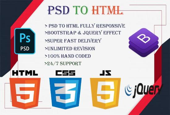 Are you looking to convert PSD files to a responsive HTML web page?
