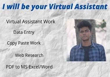 I will be your perfect virtual assistant for any kind of work