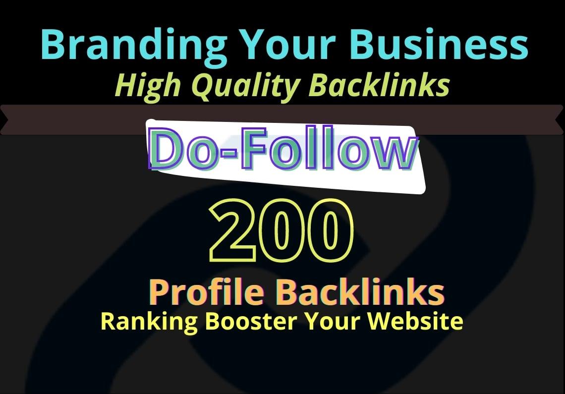 200 Do-Follow Profile Backlinks HQ DA 70+ Manually Create