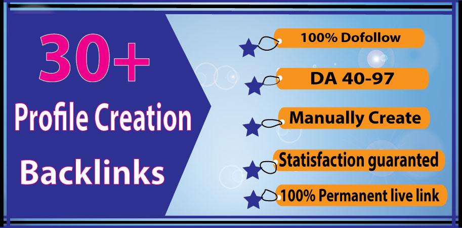 I Will Provide 30+ Profile Creation Backlink To Rank Your Website 