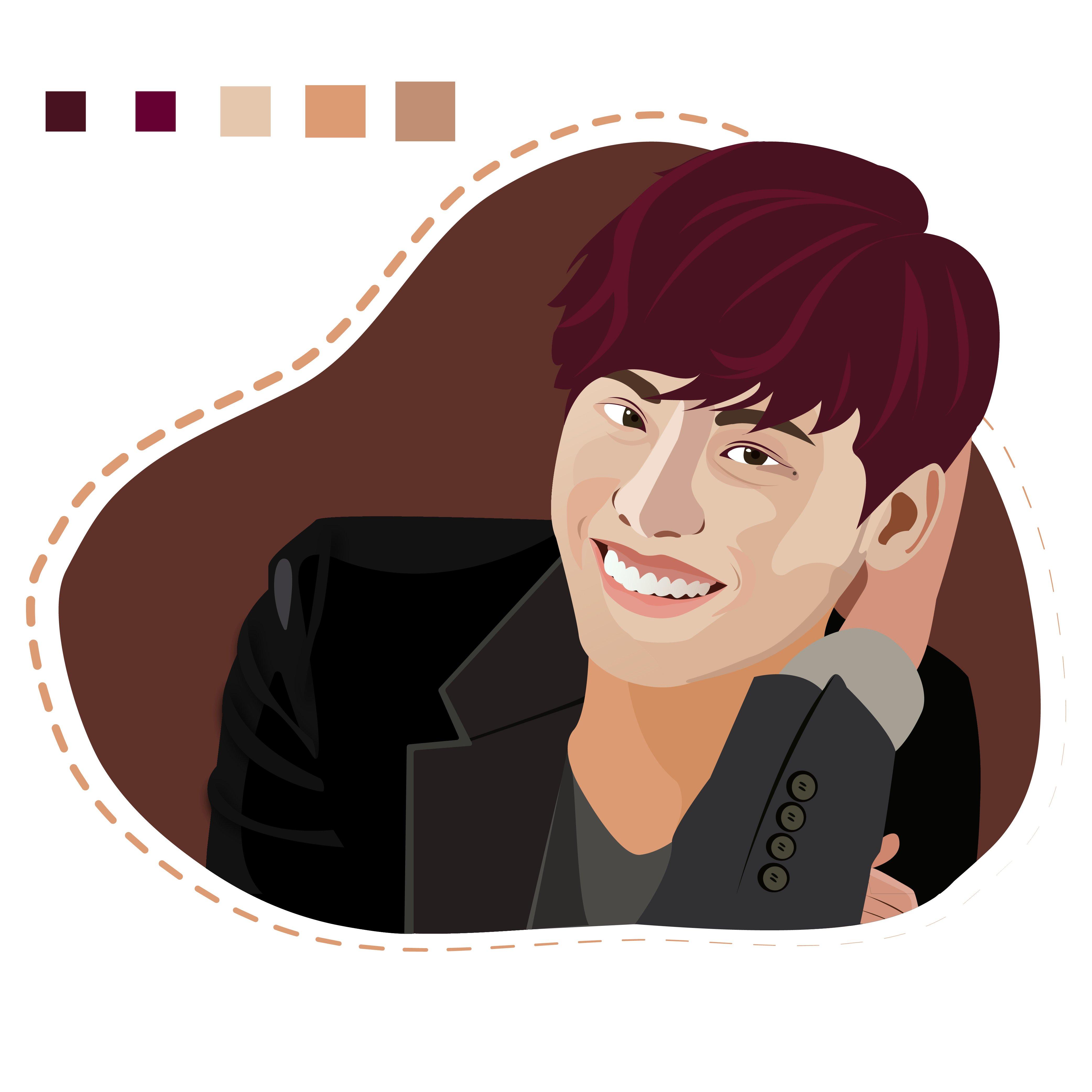 Do digital portrait illustration, line art for you