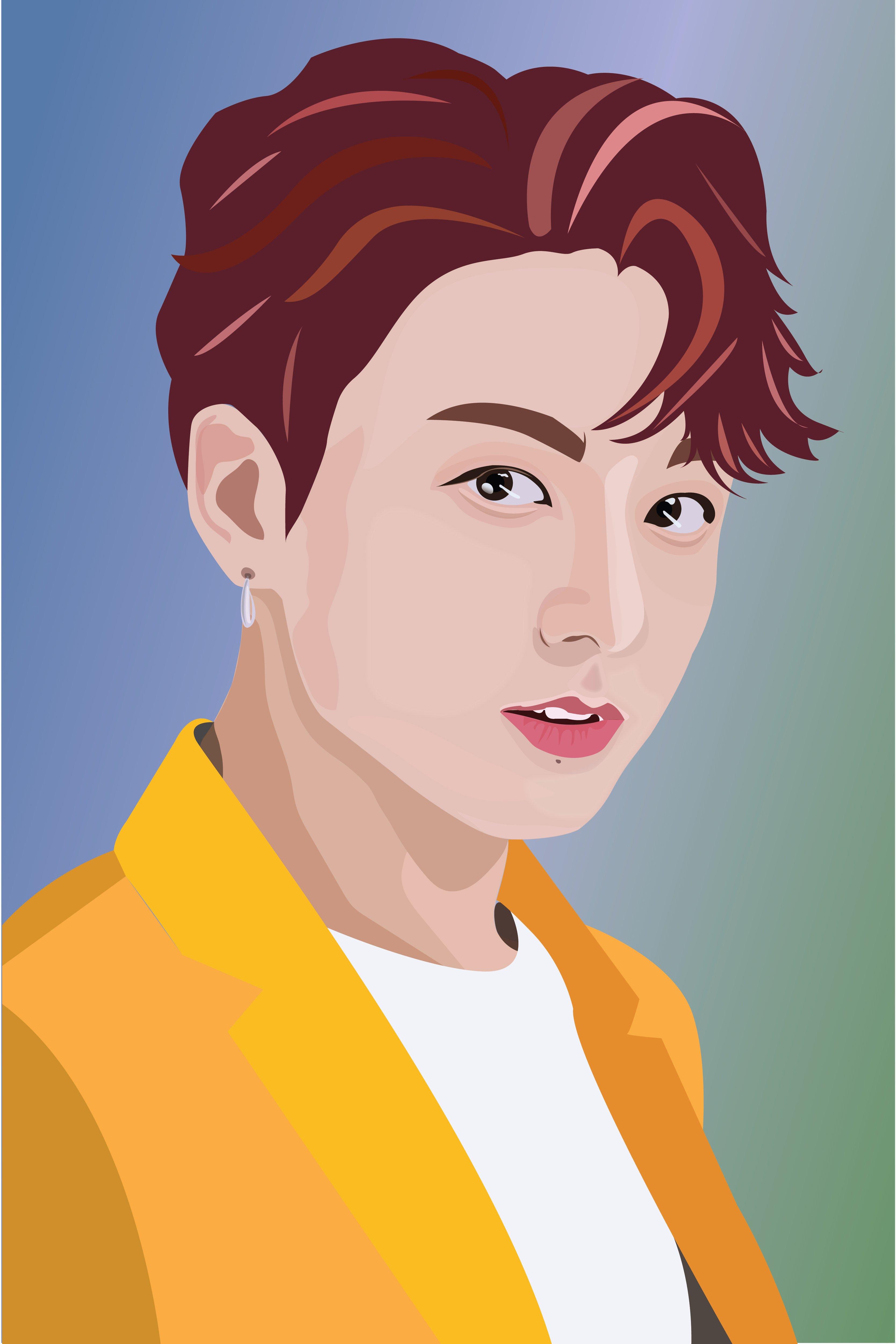 Do digital portrait illustration, line art for you