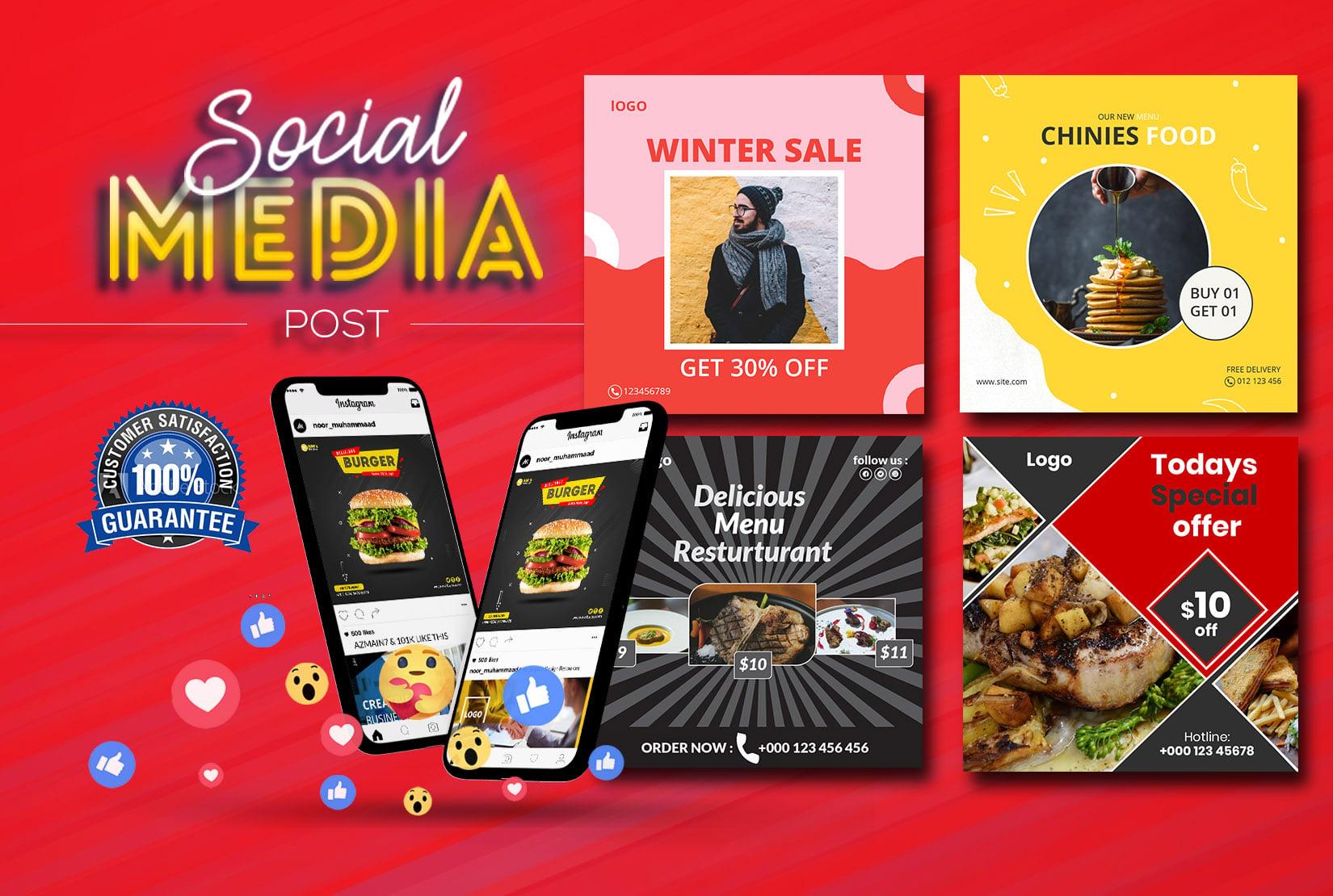 I will design attractive social media posts by canva