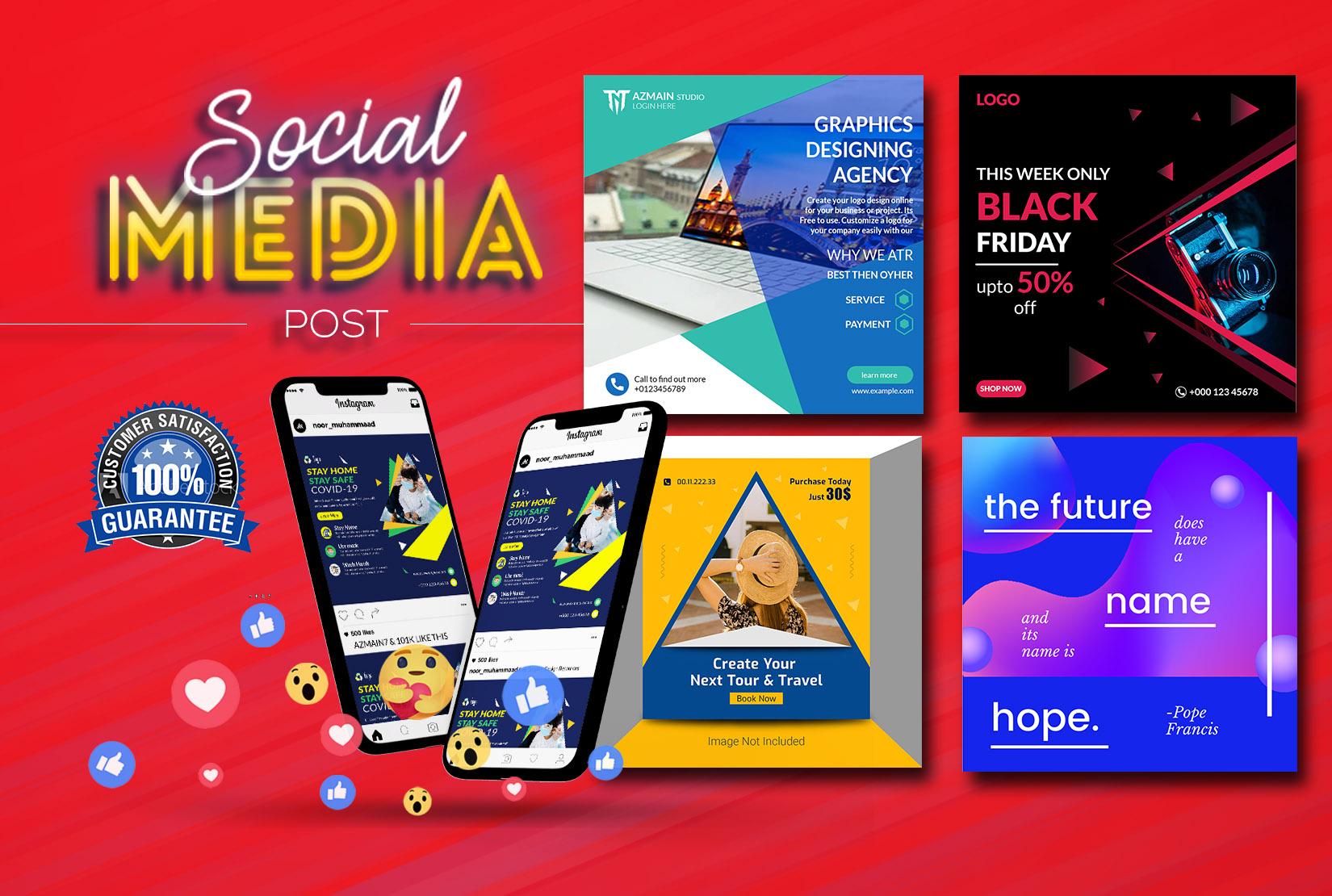 I will design attractive social media posts by canva