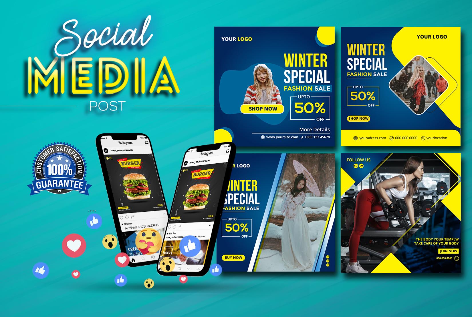 I will design social media posts, banner, cover for Facebook, Instagram
