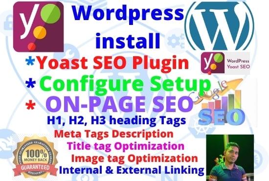 Wordpress install ,Configure setup ,yoast SEO Plugin and on page optimization
