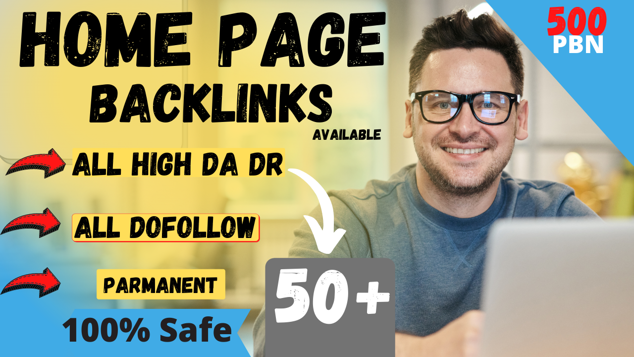 100 High Authority Homepage PBN backlinks with 100 persant guaranteed
