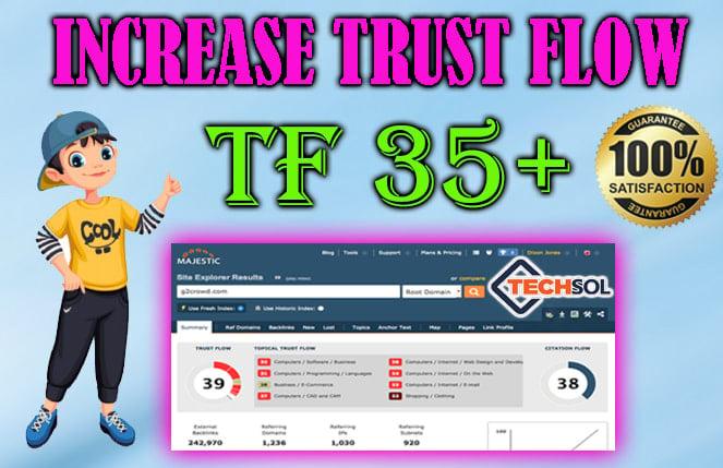 i will increase majestic trust flow 35 plus