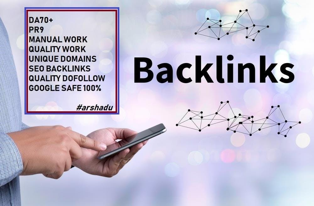 Provide pr9 da70 quality dofollow manually backlinks