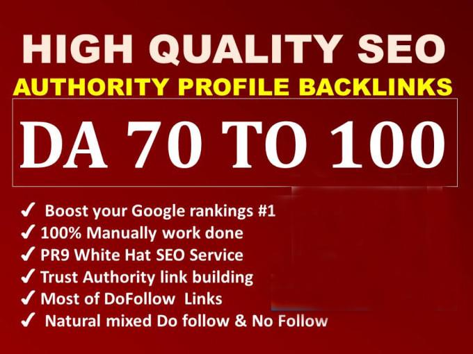 Provide pr9 high authority profile backlinks seo