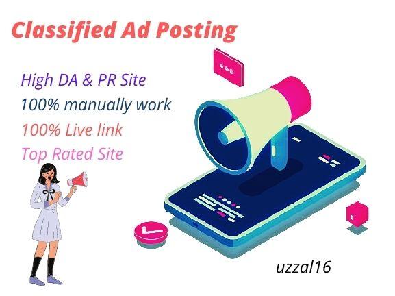 I Will Do Manually Post Your Classified Ad Posting On Top Sites