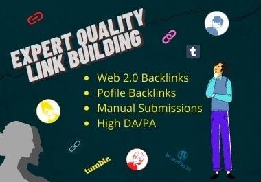 I will create 20 high DA/PA manual Web 2 0 Backlinks 