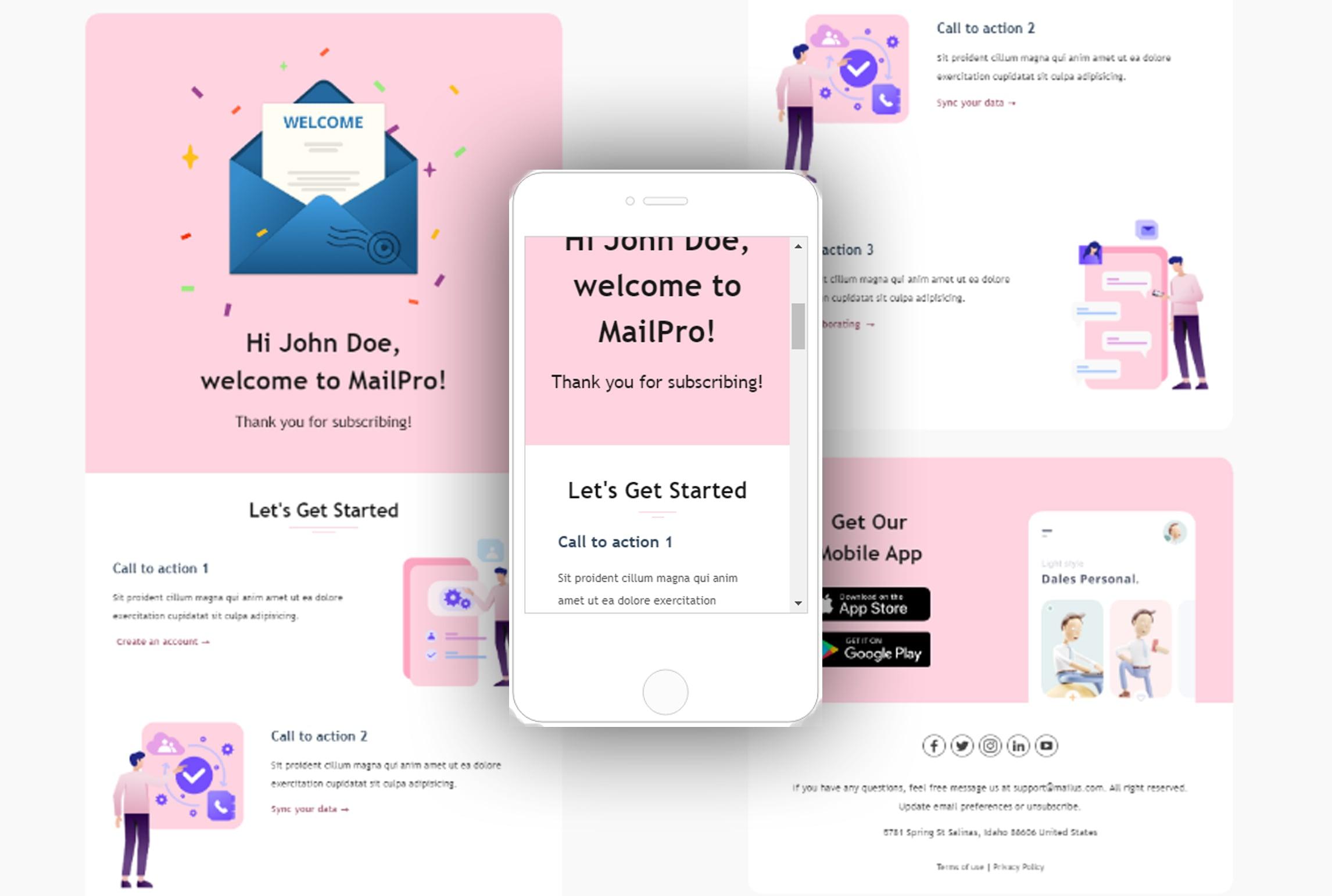 Responsive HTML email template or newsletter