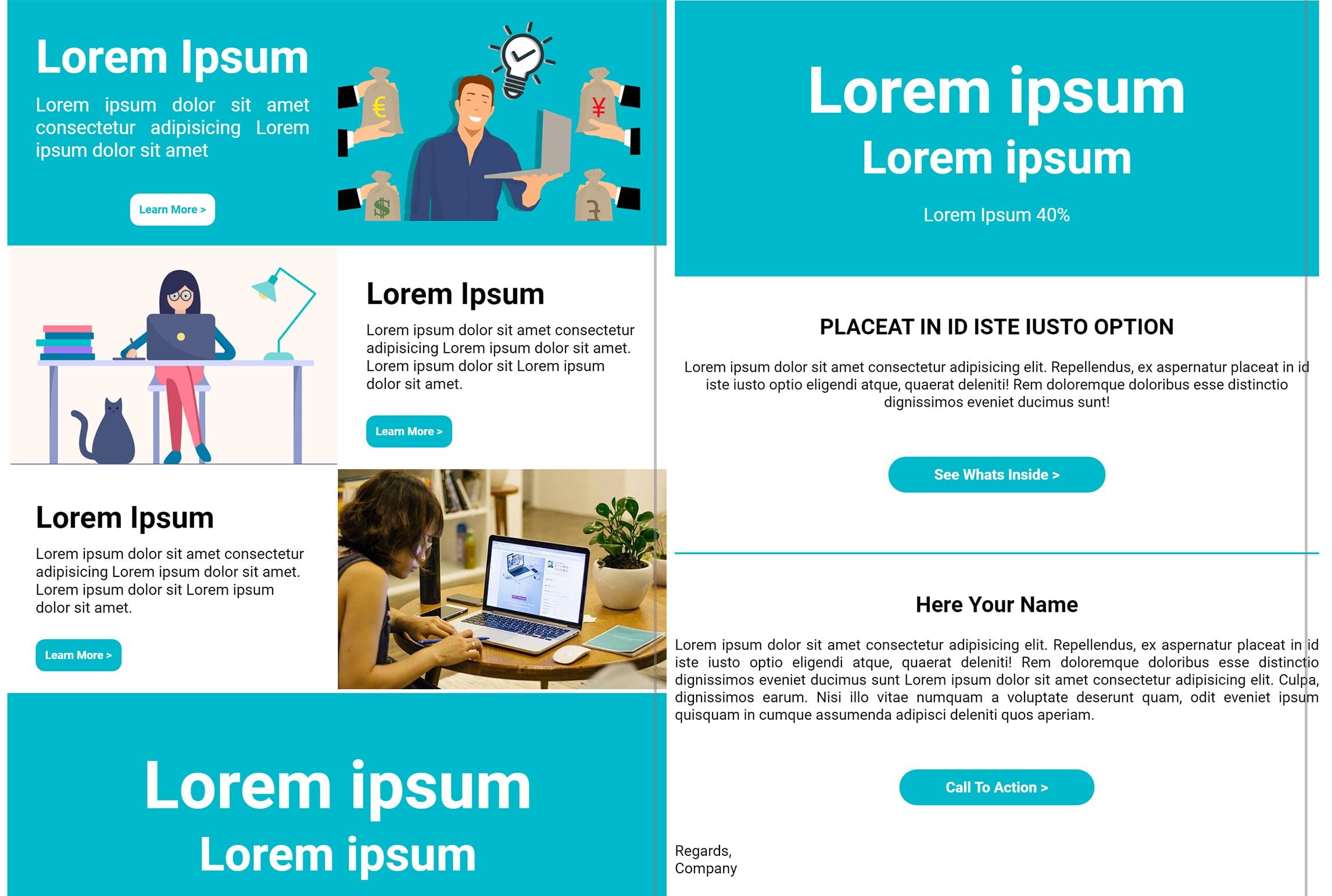 Responsive HTML email template or newsletter