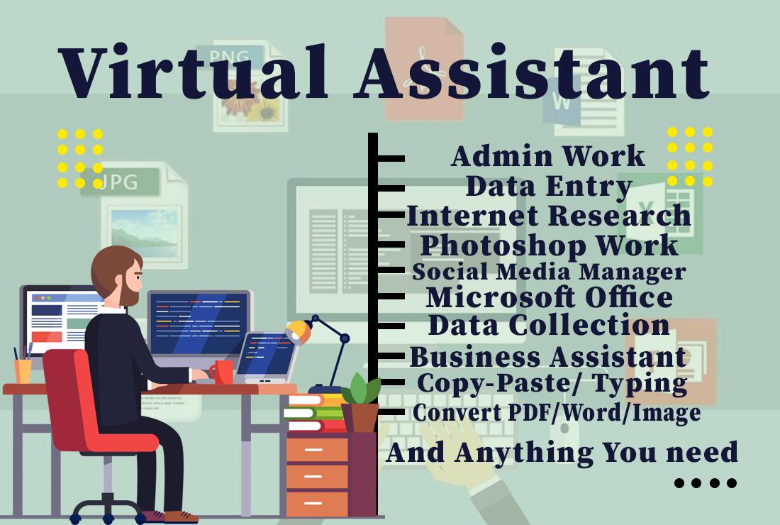I will be a virtual assistant for your any kind of work 