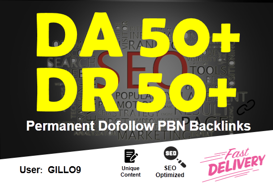 20 high authority DA DR 50plus dofollow seo backlinks service