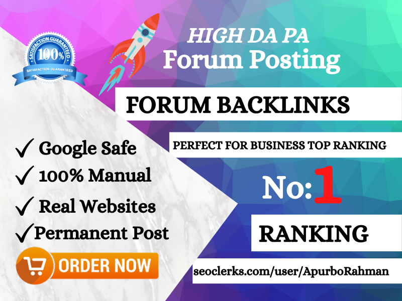 I will provide 20 high quality forum posting backlinks