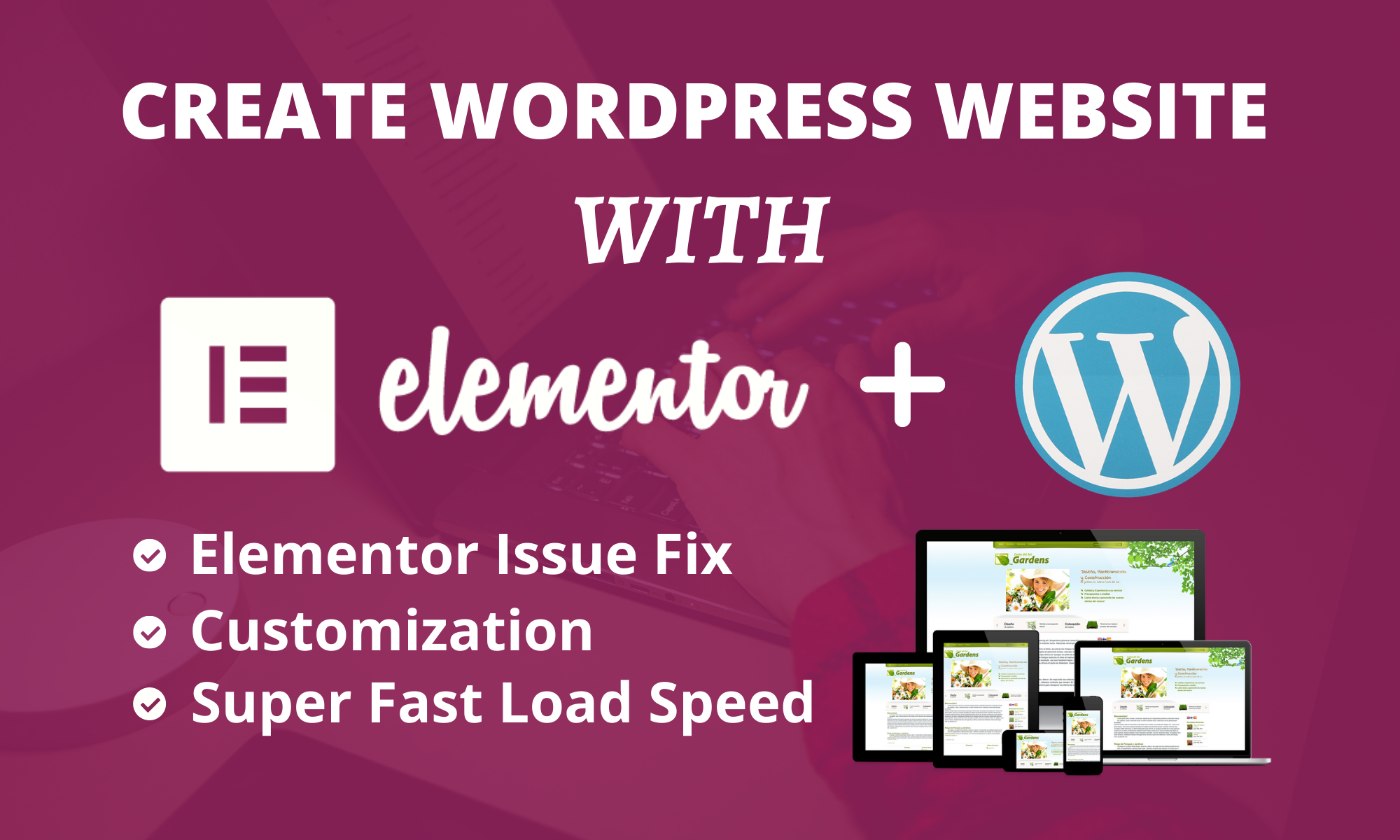 I will create a responsive wordpress website or landing page with elementor pro