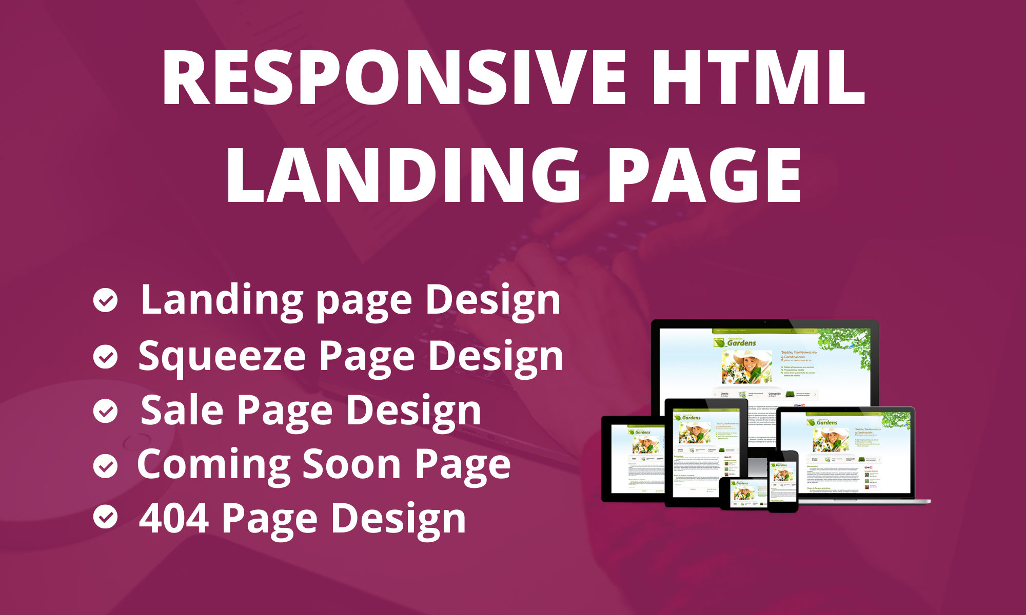 I will do responsive landing page design, html landing page design