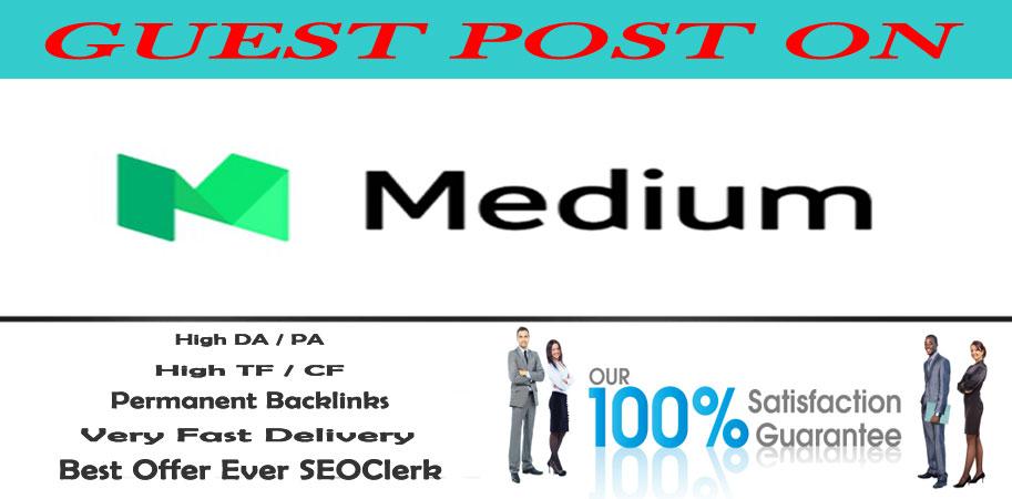 Google indexable Sites DA96 Write & publish guest post on Medium