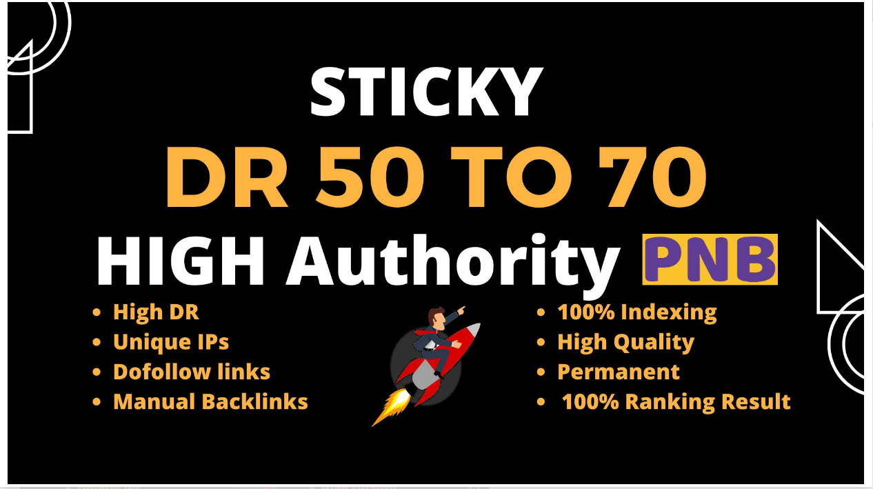 I will make DR 50 to 70 high quality dofollow backlinks for seo