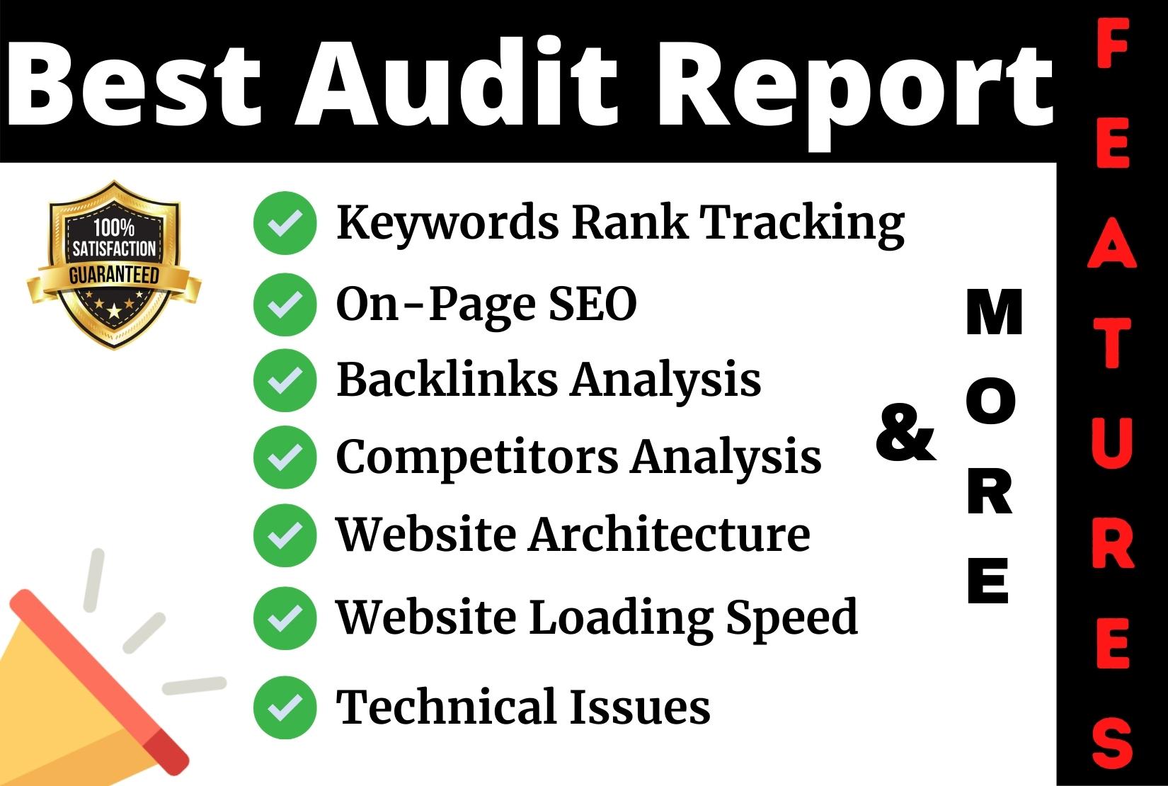 I will do complete website seo audit and provide an expert report