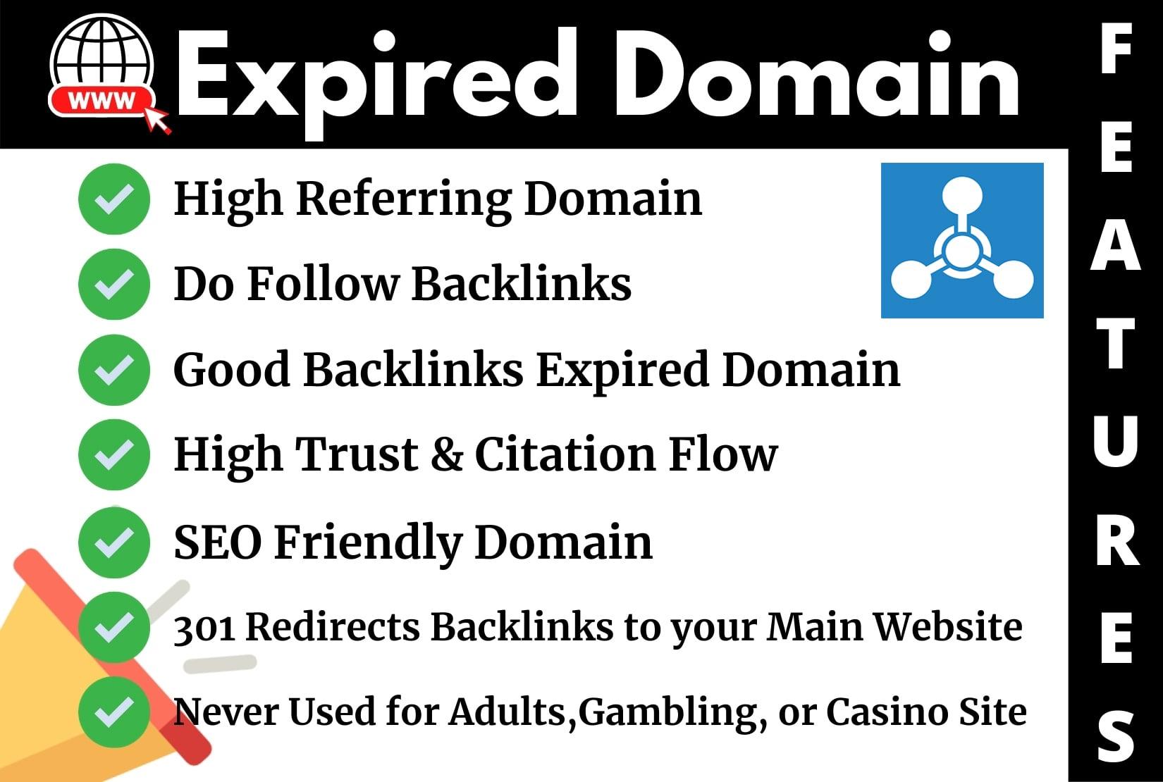 I will find high authority expired domain with 301 redirection