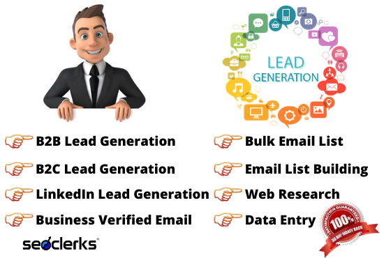 I will do B2B, B2C and LinkedIn Lead Generation with Bulk Email List