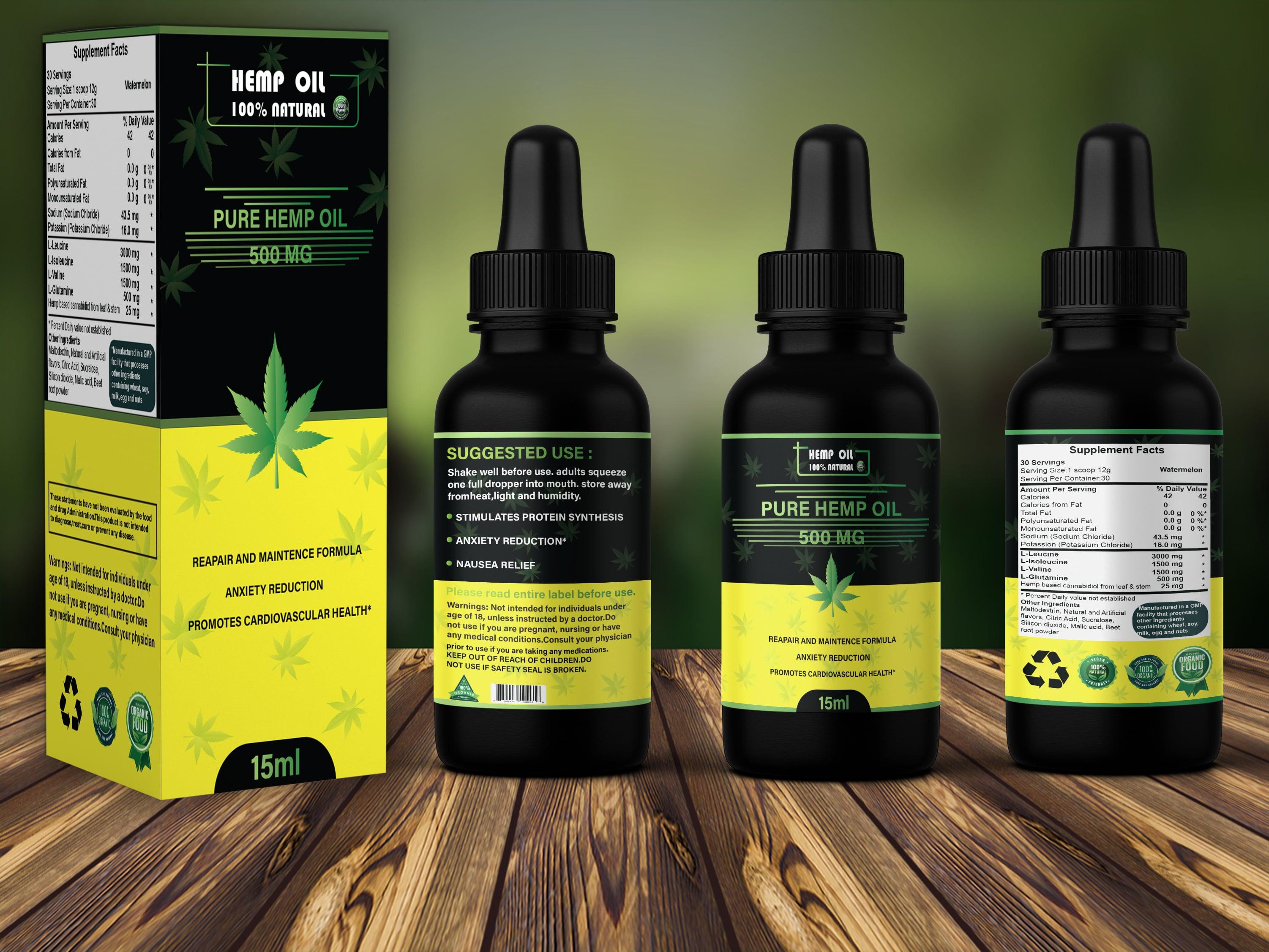 I will create label design, cbd label, hemp label, bottle label and product packaging