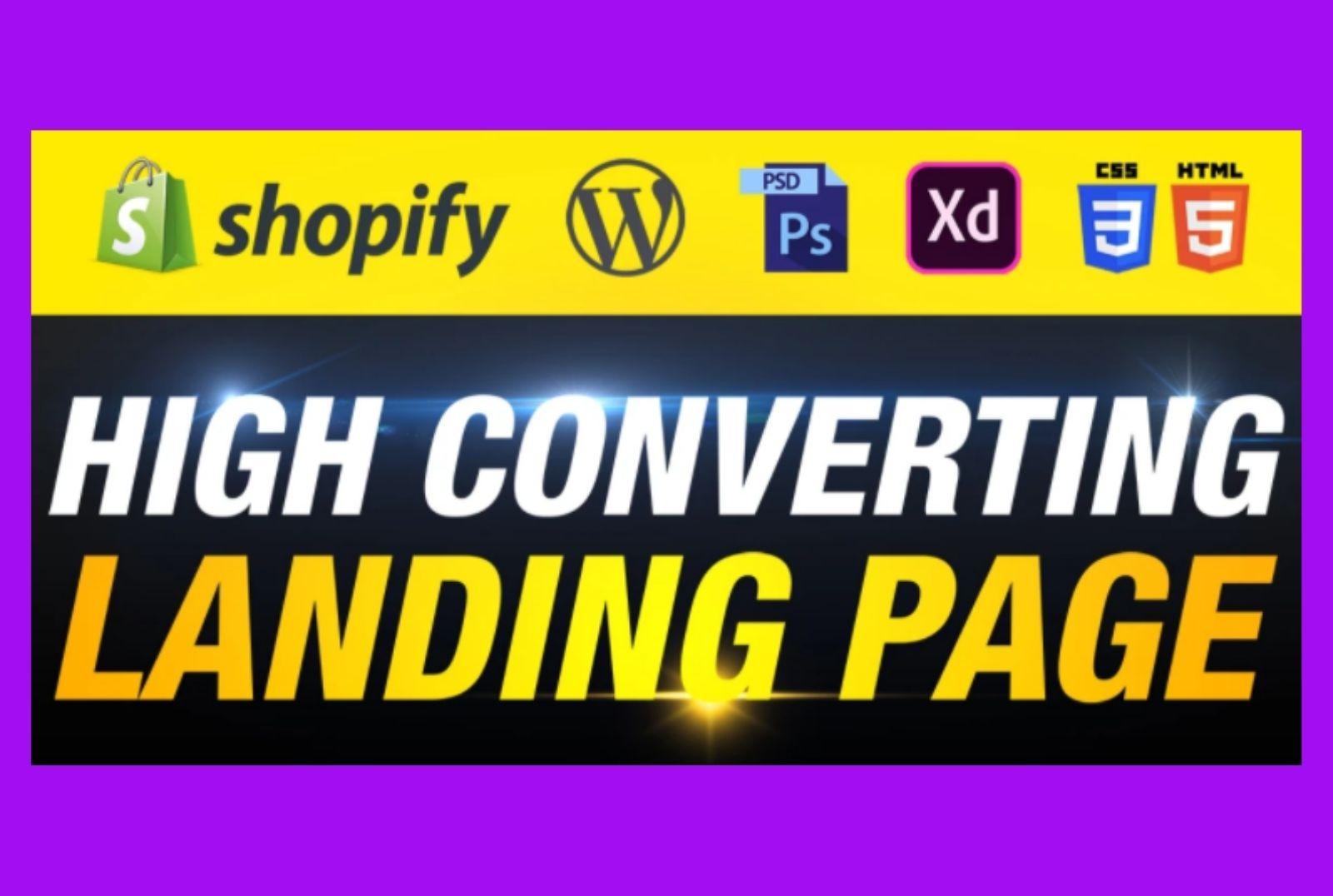 I will design attractive landing page using shopify or wordpress 