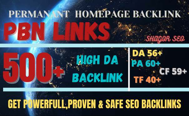 get 500+ parmanent PBN backlink homepage web 2.0 with high DA/PA/TF/CF with unique website 