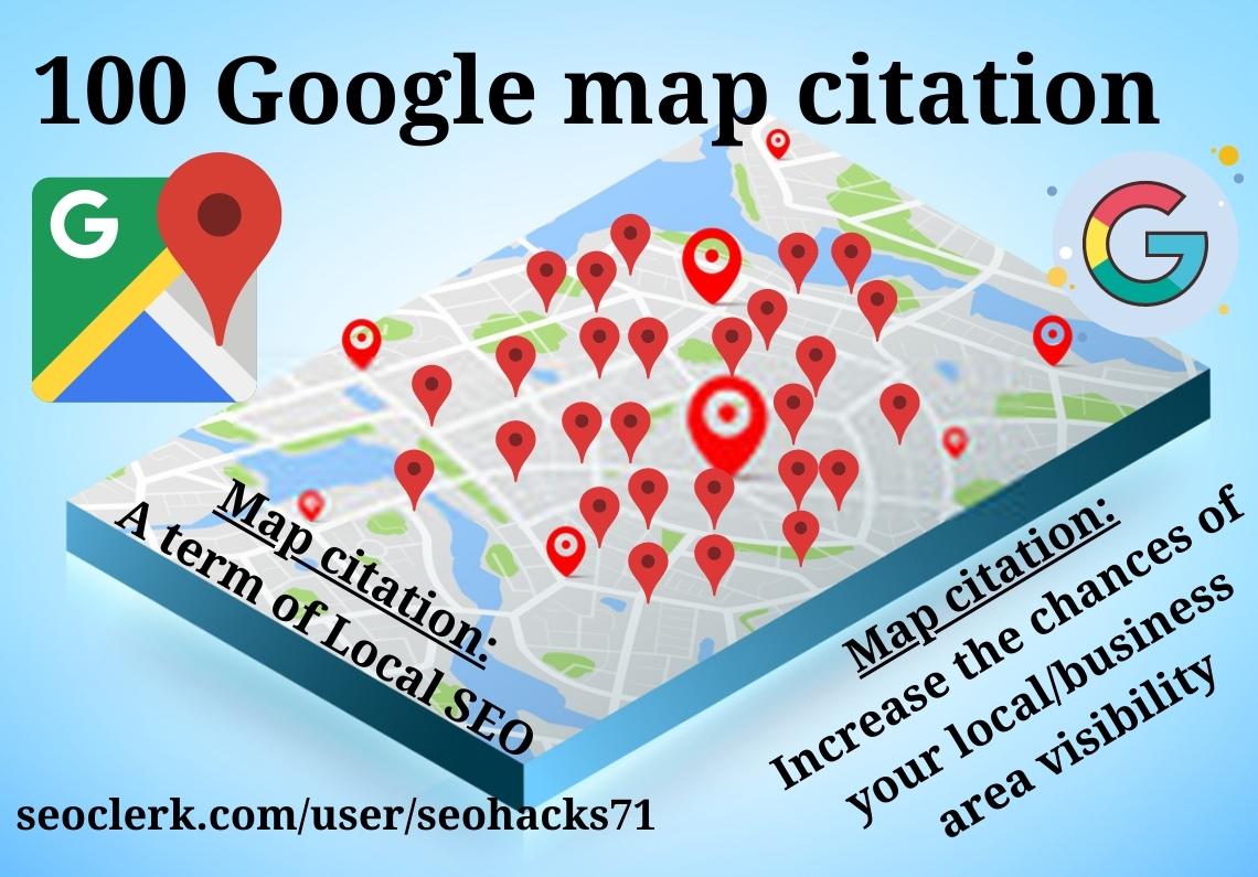 100 map citation for increase your business area visibility