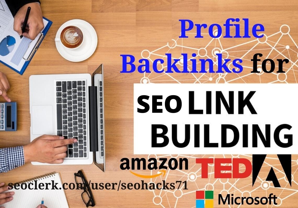 Create 30 profile backlinks for link building on your site