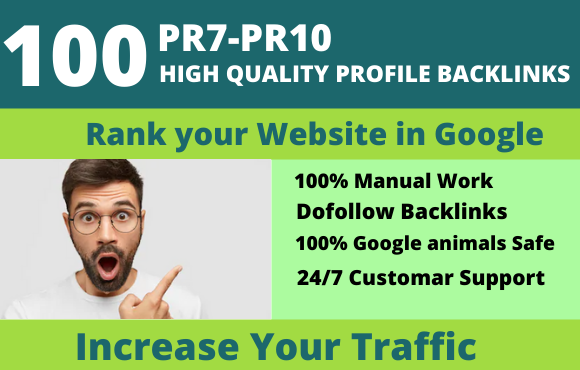 I Will Create 100 pr9 High Quality Dofollow Profile Backlinks