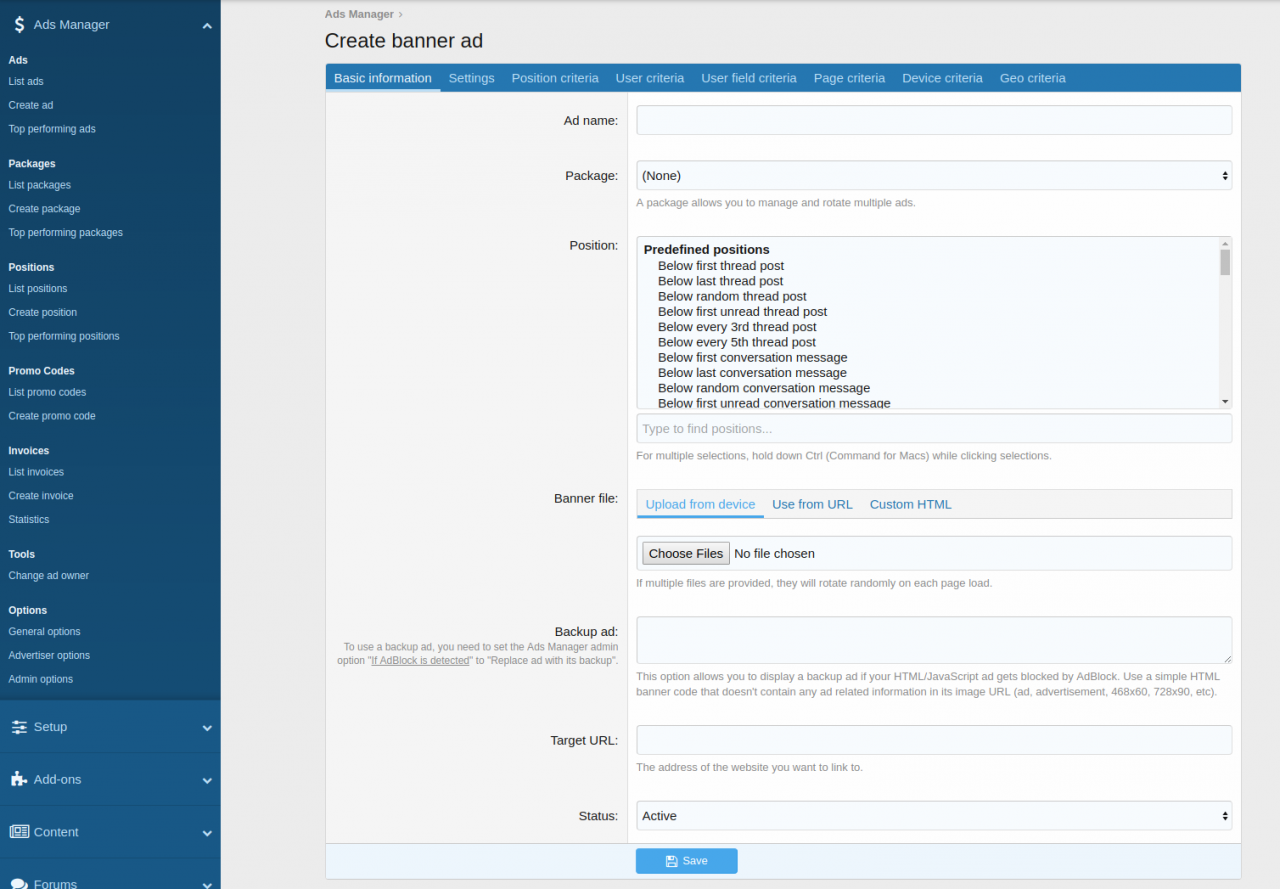 Ads Manager 2 v2.3.22 - Xenforo Addon