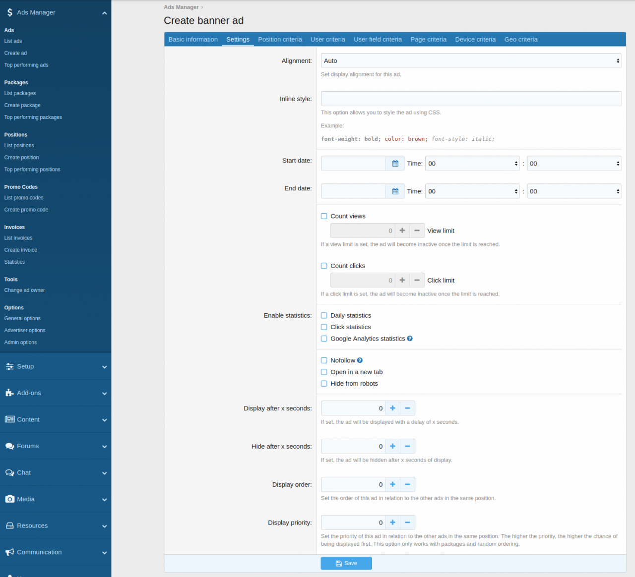 Ads Manager 2 v2.3.22 - Xenforo Addon