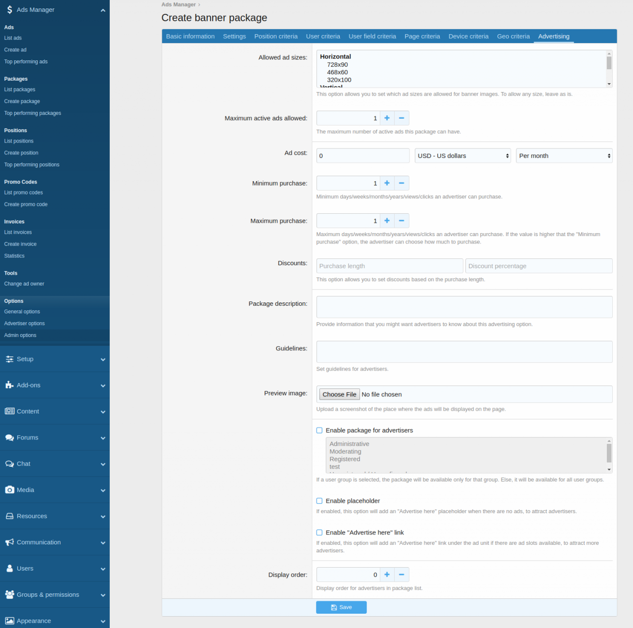 Ads Manager 2 v2.3.22 - Xenforo Addon
