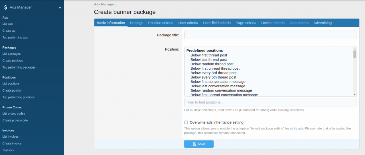 Ads Manager 2 v2.3.22 - Xenforo Addon