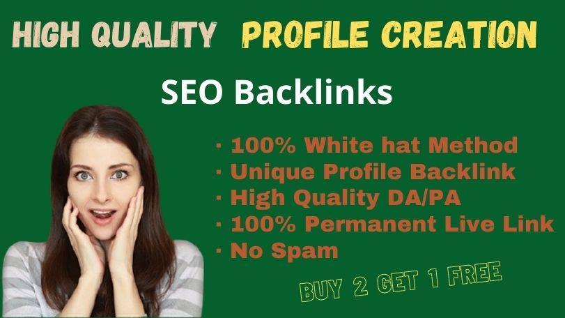 I will provide 20 High Quality Profile Creation SEO Linkbuilding Service 