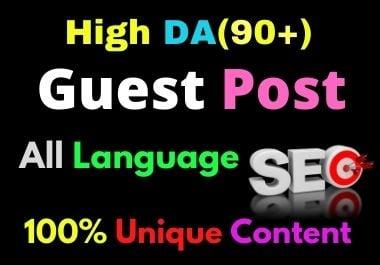 Write and Publish 15 Guest Post High Authority DA 90+ Unique Content Natural Contextual Backlinks