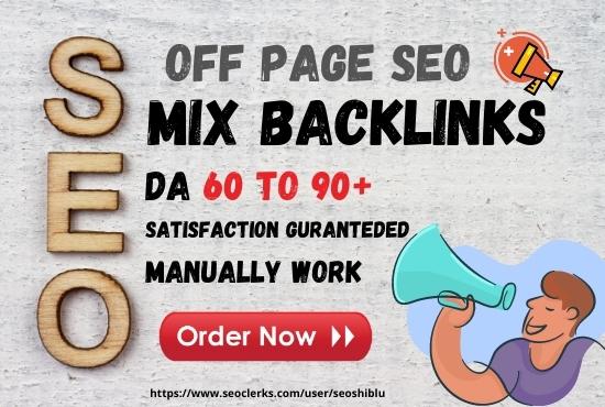 provide 30 high quality offpage seo mix backlinks to rank your website 