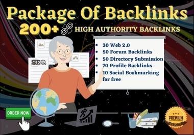 A Package of Manual High DA/PA Dofollow 200+ Web2.0, Profile, Directory, Forum Backlinks.