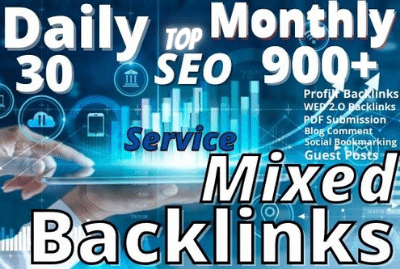 I will do daily 25 Seo Mix Backlinks in a month 125+ Backlinks Permanent Post help to rank Google 1