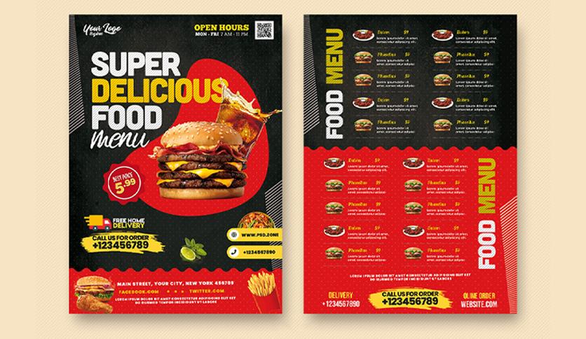I will design food flyer or poster, restaurant menu